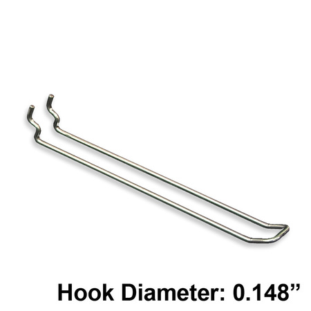 AZAR DISPLAYS 8" Metal Wire Loop Hook: 0.148" Dia., PK50 701180